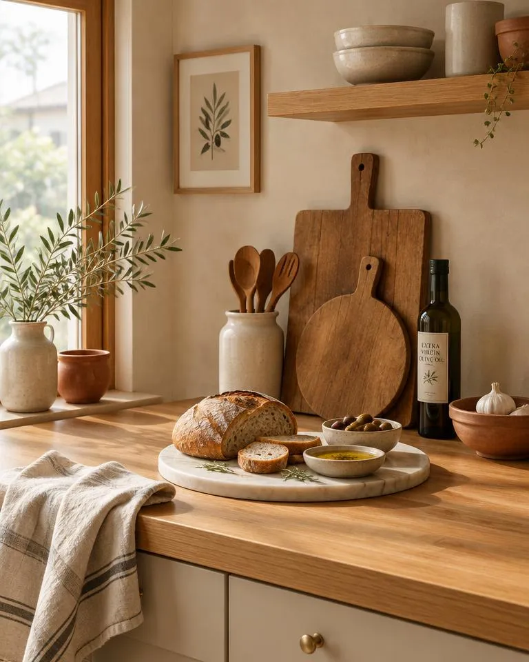 Una cocina cálida y ordenada